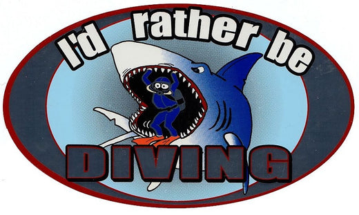 Signs 4 Fun STK215 Rather Be Diving Sticker, Blue