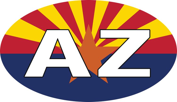 Signs 4 Fun STKAZ01 Arizona Flag Sticker, White