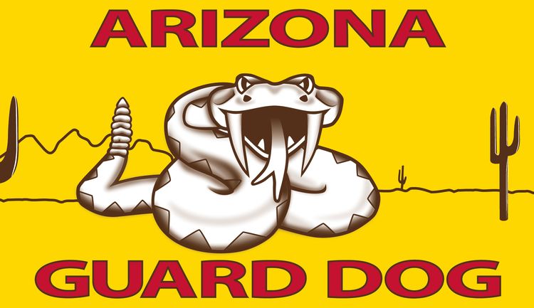 Signs 4 Fun STKAZ04 Arizona Guard Dog Sticker, Yellow