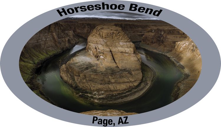 Signs 4 Fun STKAZ17 Arizona Horseshoe Bend Sticker, Black