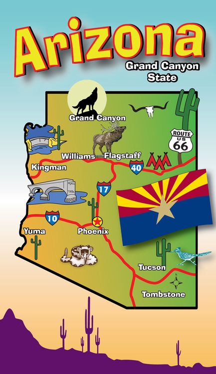 Signs 4 Fun STKAZ21 Arizona Map Sticker, Green