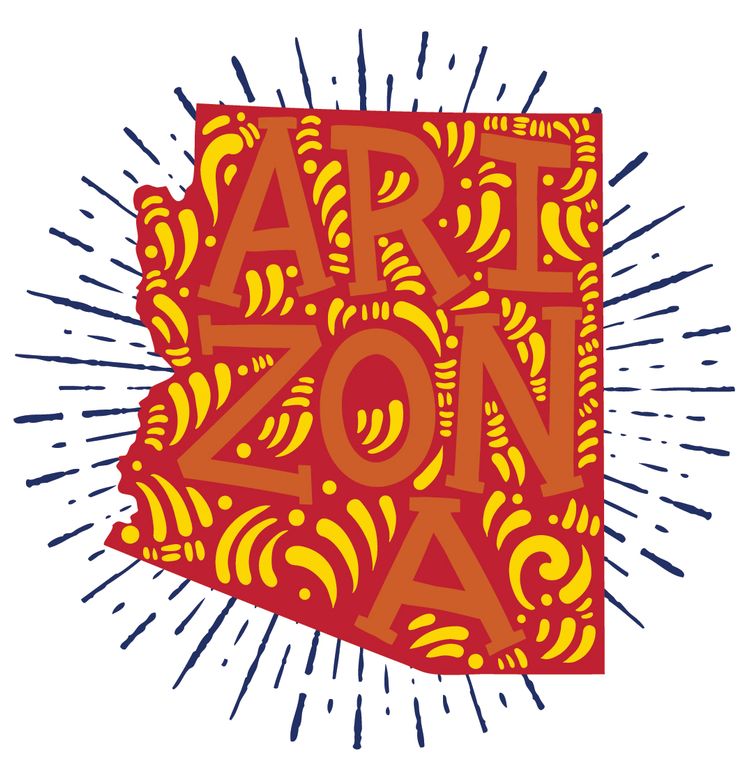 Signs 4 Fun STKAZ25 Arizona Red and Gold Sticker, Orange