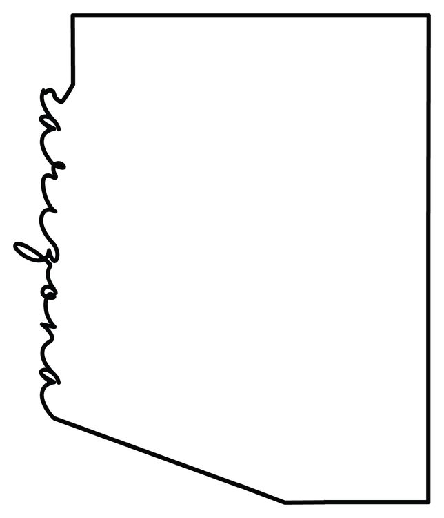 Signs 4 Fun STKAZ52 Arizona State Outline Large Sticker, White