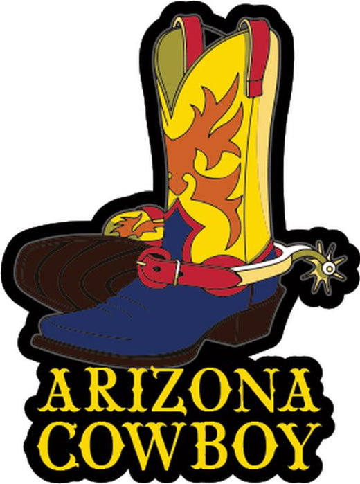 Signs 4 Fun STKAZ61 Arizona Cowboy Lg Sticker, Yellow