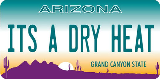Signs 4 Fun STKAZ64 Arizona Plate Dry Heat Lg Sticker, Blue