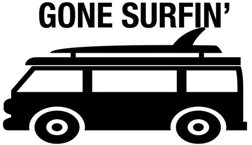 Signs 4 Fun STKCA10 Gone Surfing Sticker, Black