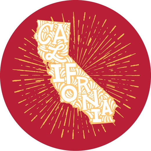 Signs 4 Fun STKCA24 CA State with Starburst Large Sticker, Red