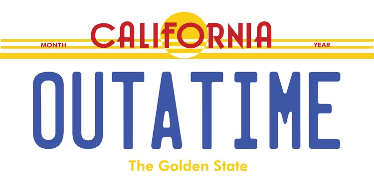 Signs 4 Fun STKCA26 CA Outatime Large Sticker, Yellow