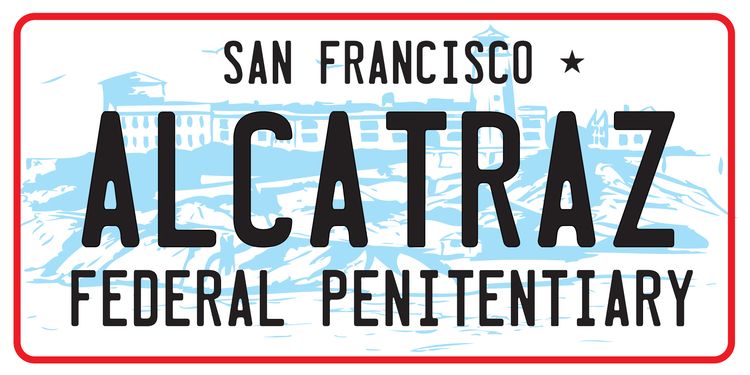 Signs 4 Fun STKCA29 CA Alcatraz Large Sticker, Blue