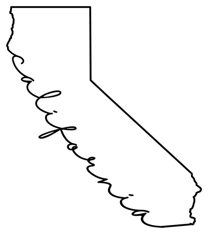 Signs 4 Fun STKCA33 CA State Outline Large Sticker, White