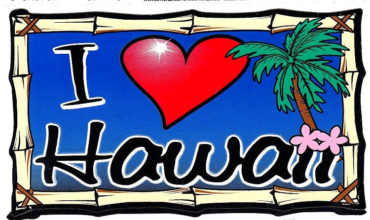 Signs 4 Fun STKH11 I Heart Hawaii Sticker, Blue