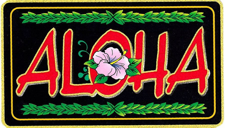 Signs 4 Fun STKH51 Aloha Black & Gold Sticker