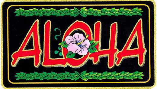 Signs 4 Fun STKH51 Aloha Black & Gold Sticker