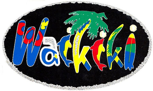 Signs 4 Fun STKH94 Waikiki Beach Sticker, Blue