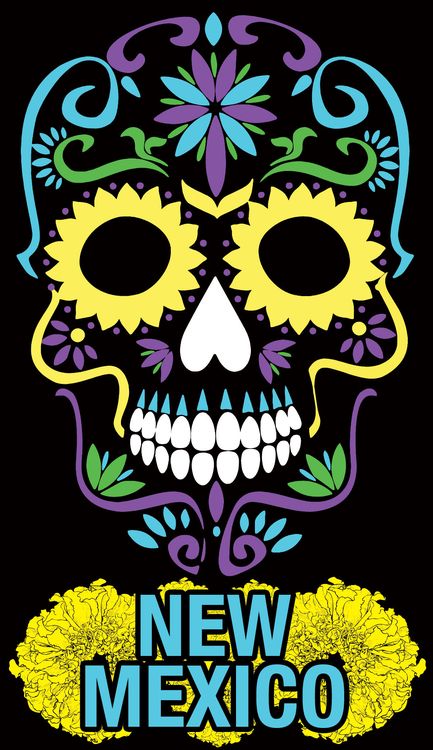 Signs 4 Fun STKNM01 NM Sugar Skull Sticker, Yellow