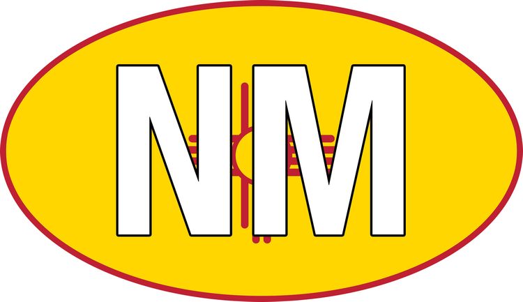 Signs 4 Fun STKNM05 NM Flag Oval Sticker, Yellow