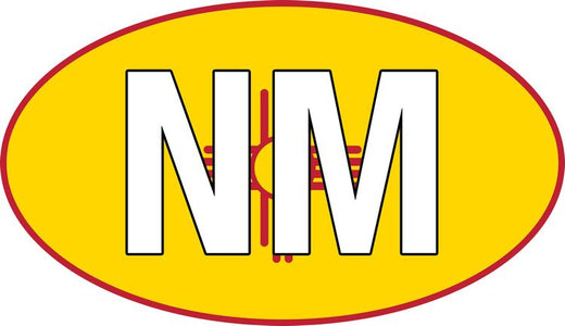 Signs 4 Fun STKNM05 NM Flag Oval Sticker, Yellow