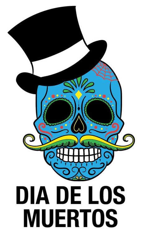 Signs 4 Fun STKNM17 Dia de Los Muertos Sticker, Blue