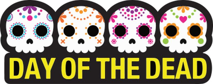 Signs 4 Fun STKNM18 Day of The Dead Lg Sticker, Black