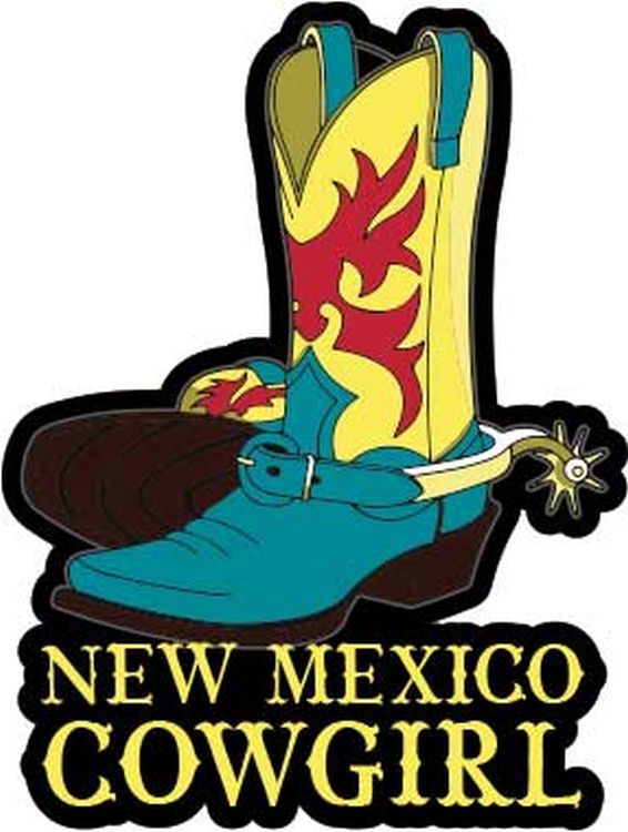Signs 4 Fun STKNM35 NM Cowgirl Lg Sticker, Yellow