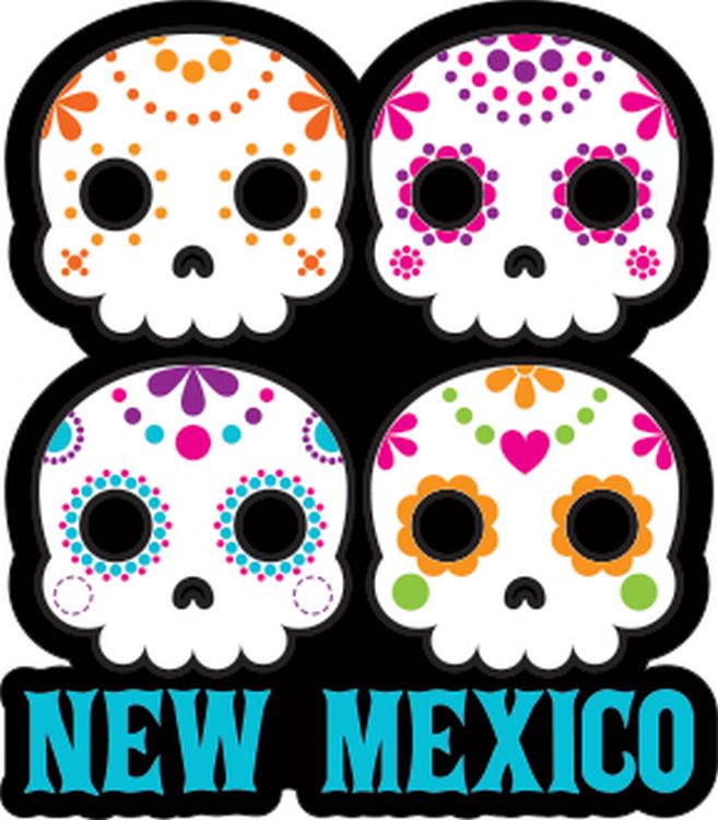 Signs 4 Fun STKNM57 NM Sugar Skull Stack Lg Sticker, Blue