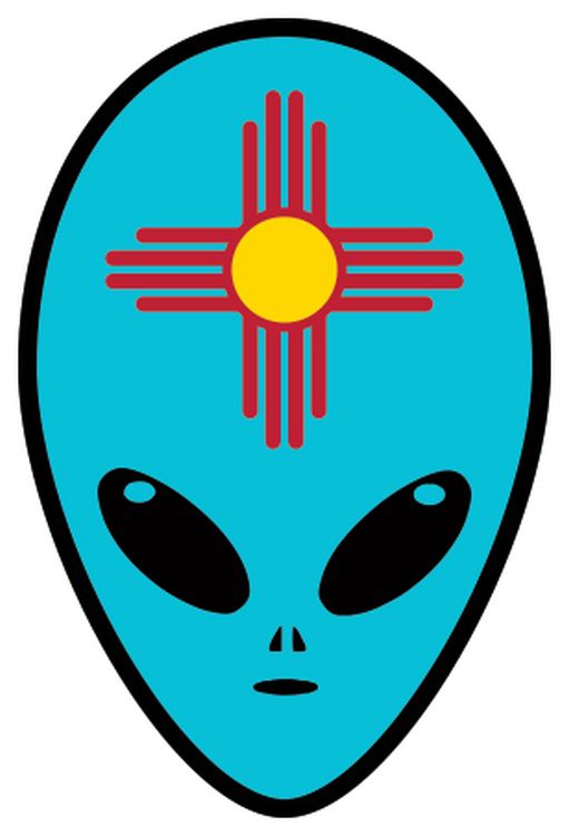 Signs 4 Fun STKNM64 NM Alien Head Lg Sticker, Blue