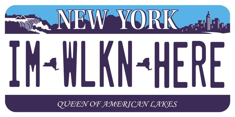 Signs 4 Fun STKNY02 NY I'm Walkin Here Large Sticker, Blue