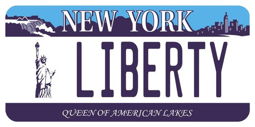 Signs 4 Fun STKNY06 NY Liberty Plate Large Sticker, Blue