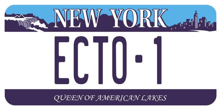 Signs 4 Fun STKNY07 NY ECTO-1 Plate Large Sticker, Blue