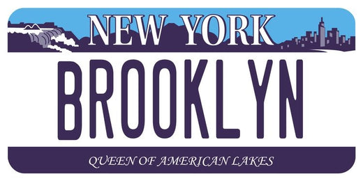 Signs 4 Fun STKNY08 NY Brooklyn Plate Large Sticker, Blue
