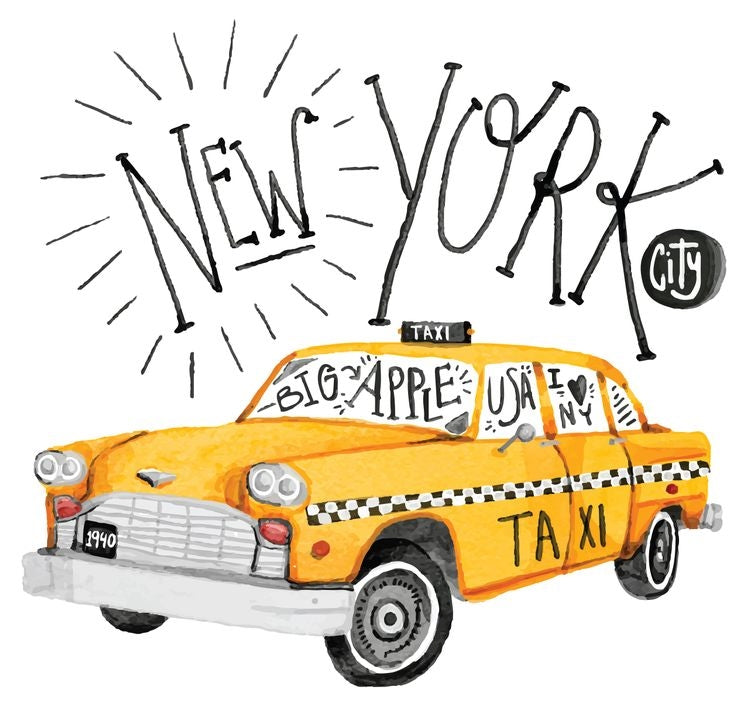 Signs 4 Fun STKNY10 NY Taxi Large Sticker, Yellow