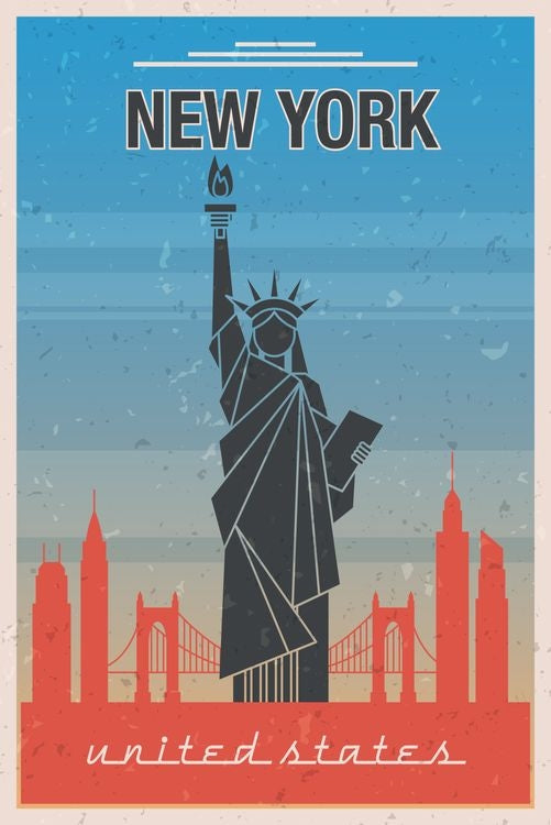 Signs 4 Fun STKNY12 NY Statute of Liberty Deco Sticker, Blue