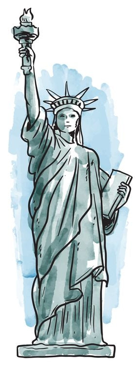 Signs 4 Fun STKNY15 NY Illus. Large Lady Liberty Sticker, Grey