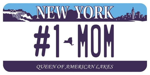 Signs 4 Fun STKNY22 NY #1 Mom Plate Large Sticker, Blue