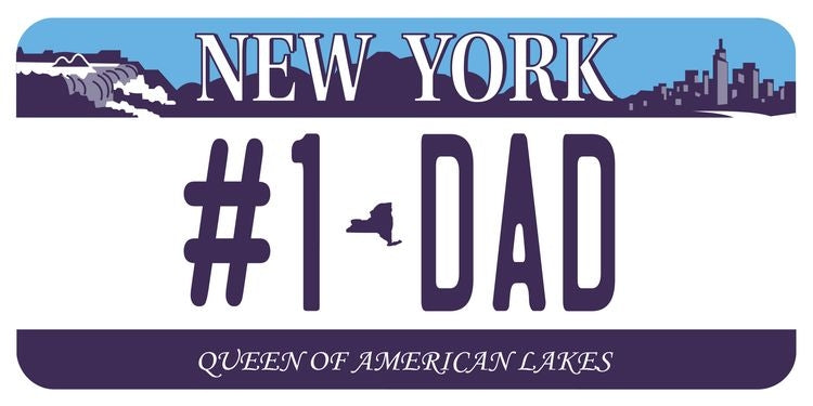 Signs 4 Fun STKNY23 NY #1 Dad Plate Large Sticker, Blue