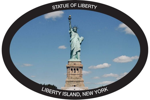 Signs 4 Fun STKNY24 NY Liberty Picture Oval Large Sticker, Blue