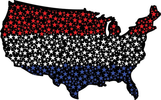 Signs 4 Fun STKP01 US Map of Stars Sticker, White