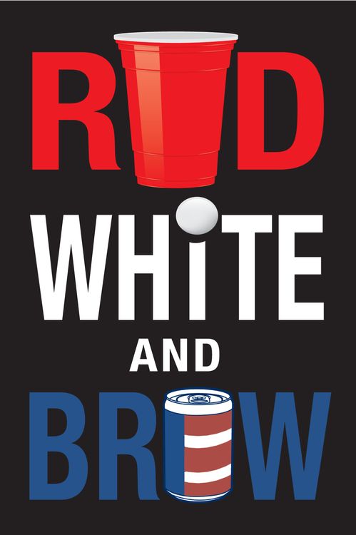 Signs 4 Fun STKP21 Red White and Brew Large Sticker, Black