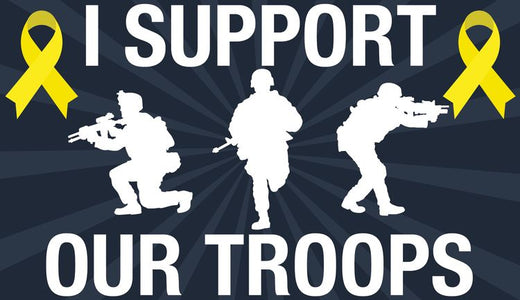 Signs 4 Fun STKP22 I Support Our Troops Sticker, White