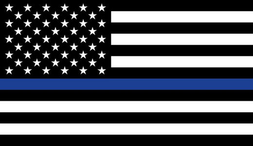 Signs 4 Fun STKP26 US Thin Blue Line Sticker, Black
