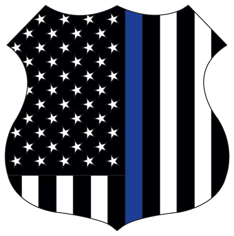 Signs 4 Fun STKP30 Thin Blue Line Shield Large Sticker, Black