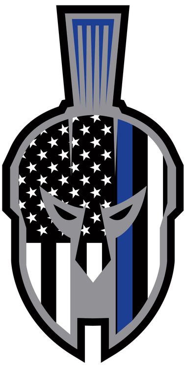 Signs 4 Fun STKP33 Thin Blue Line - Spartan Large Sticker, Grey