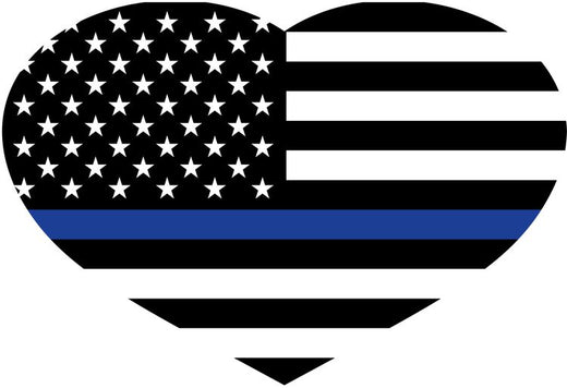 Signs 4 Fun STKP35 Thin Blue Line-US Flag Large Sticker, Black