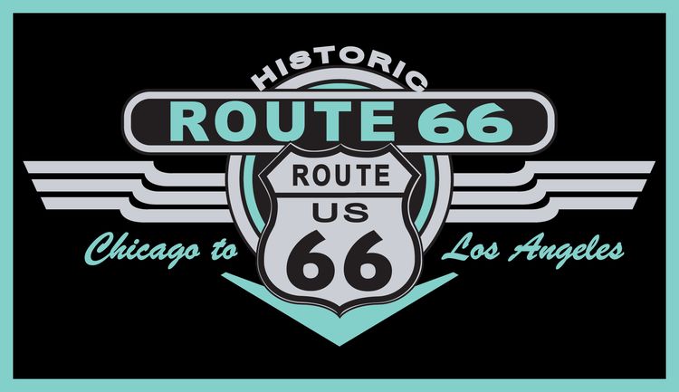 Signs 4 Fun STKR09 Route 66 Chicago to LA Turquoise Sticker, Green