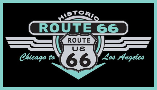 Signs 4 Fun STKR09 Route 66 Chicago to LA Turquoise Sticker, Green