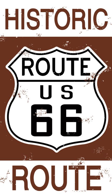 Signs 4 Fun STKR10 Route 66 US Historic Sign Sticker, Red