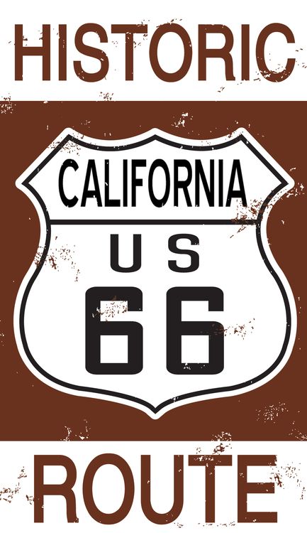 Signs 4 Fun STKR11 Route 66 CA Historic Sign Sticker, Red