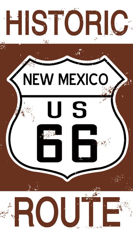 Signs 4 Fun STKR13 Route 66 NM Historic Sign Sticker, Brown