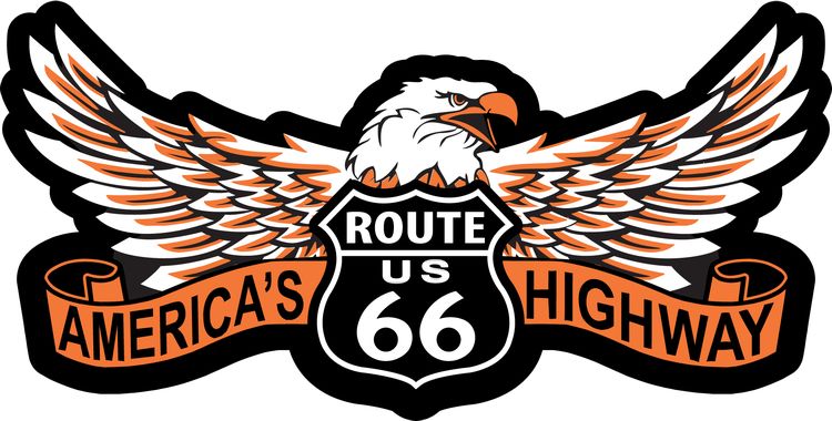 Signs 4 Fun STKR26 Route 66 America's Highway Eagle Large Sticker, Orange