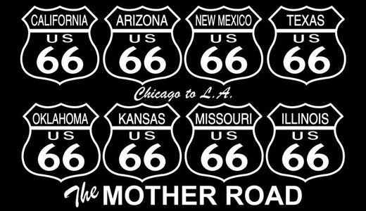 Signs 4 Fun STKR30 Route 66 8 Shields Black Sticker